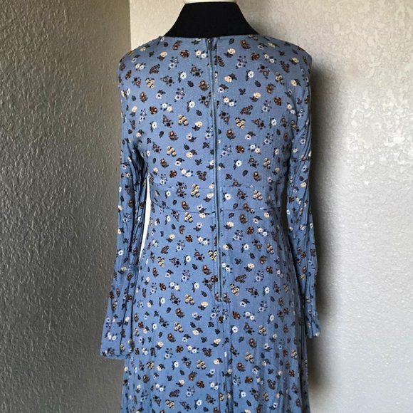 Xhiliration Blue Jean Floral Dress - Picture 2 of 3